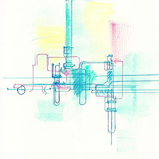 Monolithome style, Midjourney V6.1: technical infrastructure blueprint schematics