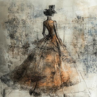 Floraquarto style, Midjourney V6.1: haute-couture fashion outfit