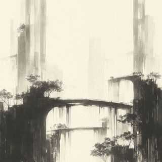 Fossilflare style, Midjourney V6.1: megacity with futuristic bioarchitecture