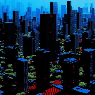 Inkmarionics style, Midjourney V6.1: megacity with futuristic bioarchitecture