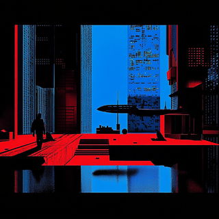 Inkmarionics style, Midjourney V6.1: cinematic shot from sci-fi movie