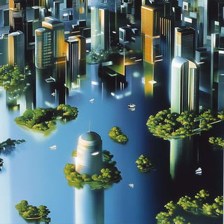 Vantaface style, Midjourney V6.1: megacity with futuristic bioarchitecture