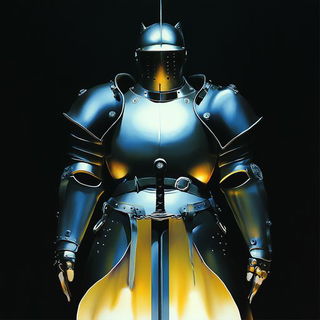 Vantaface style, Midjourney V6.1: concept art character design of retropunk steam knight