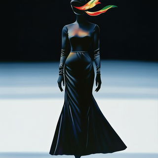 Vantaface style, Midjourney V6.1: haute-couture fashion outfit