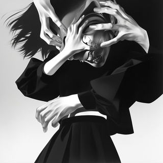 Vantaface style, Midjourney V6.1: black-and-white manga comic strip