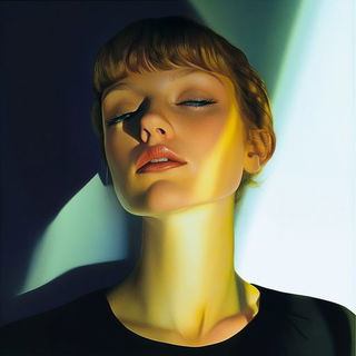 Vantaface style, Midjourney V6.1: photographic portrait of female protagonist