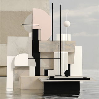 Agate Horizon style, Midjourney V6.1: abstract 3D render