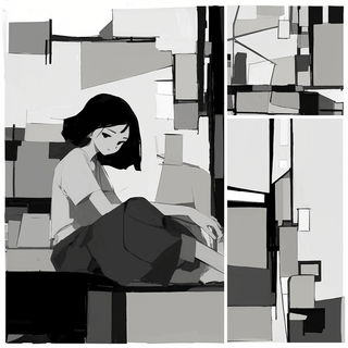 Agate Horizon style, Midjourney V6.1: black-and-white manga comic strip
