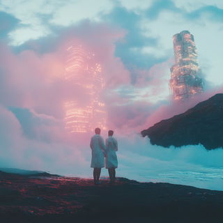 Gloampress style, Midjourney V6.1: cinematic shot from sci-fi movie