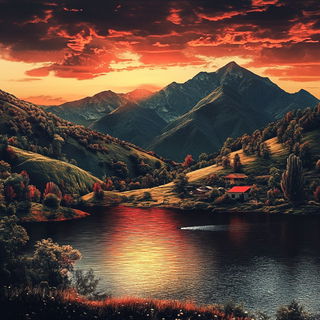 Squeegee Meridian style, Midjourney V6.1: realistic landscape photograph of quiet dawn