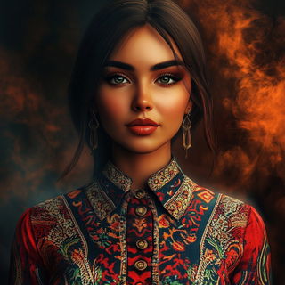 Squeegee Meridian style, Midjourney V6.1: photographic portrait of female protagonist
