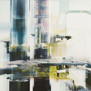 Pigmenthesis style, Midjourney V6.1: megacity with futuristic bioarchitecture