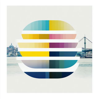 Pigmenthesis style, Midjourney V6.1: bold minimalist logo design for Istanbul city municipal services
