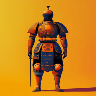 Pyrographic Battle Deco style, Midjourney V6.1: concept art character design of retropunk steam knight