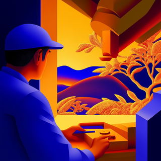 Pyrographic Battle Deco style, Midjourney V6.1: editorial illustration for popular scientific magazine cover