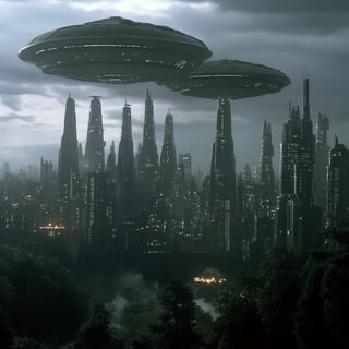Cranial Panorama style, Midjourney V6.1: megacity with futuristic bioarchitecture