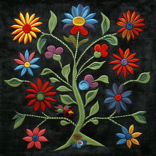 Cranial Panorama style, Midjourney V6.1: traditional folk art