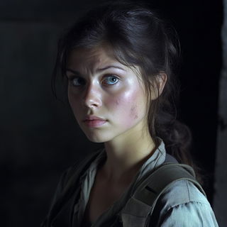 Cranial Panorama style, Midjourney V6.1: photographic portrait of female protagonist