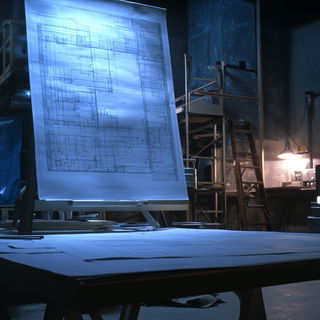 Cranial Panorama style, Midjourney V6.1: technical infrastructure blueprint schematics