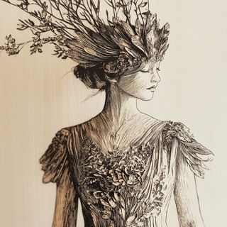Astrofolia style, Midjourney V6.1: haute-couture fashion outfit