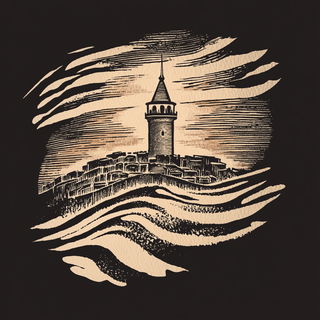 Astrofolia style, Midjourney V6.1: bold minimalist logo design for Istanbul city municipal services