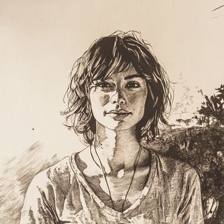 Astrofolia style, Midjourney V6.1: photographic portrait of female protagonist
