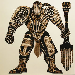 Castellacrimson style, Midjourney V6.1: concept art character design of retropunk steam knight