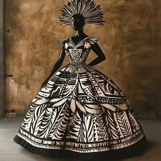 Castellacrimson style, Midjourney V6.1: haute-couture fashion outfit