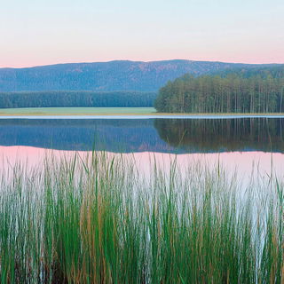 Aeroquarry style, Midjourney V6.1: realistic landscape photograph of quiet dawn