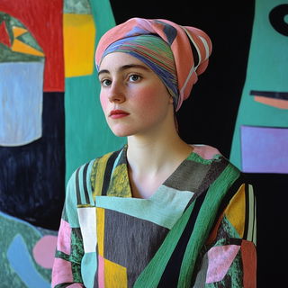 Aeroquarry style, Midjourney V6.1: photographic portrait of female protagonist