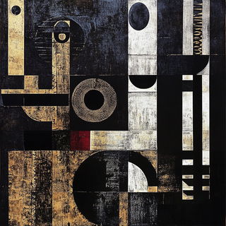 Maskriot style, Midjourney V6.1: typographic composition with large letters