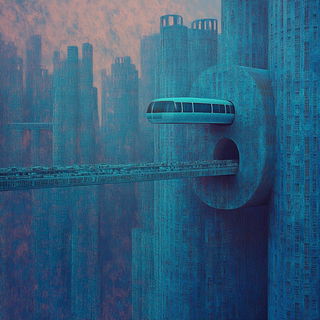 Iconoclay style, Midjourney V6.1: megacity with futuristic bioarchitecture