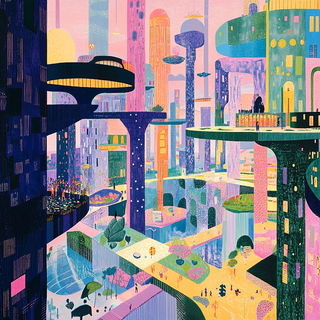 Megacanyon Chromaforge style, Midjourney V6.1: megacity with futuristic bioarchitecture