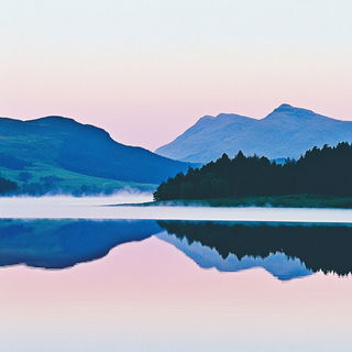 Megacanyon Chromaforge style, Midjourney V6.1: realistic landscape photograph of quiet dawn