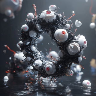 Patinomechanics style, Midjourney V6.1: abstract 3D render
