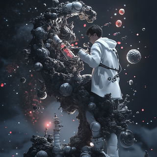 Patinomechanics style, Midjourney V6.1: editorial illustration for popular scientific magazine cover