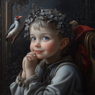 Patinomechanics style, Midjourney V6.1: classical 18th-century oil painting