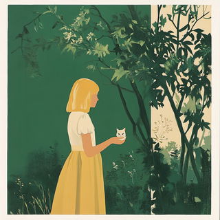 Contourwild style, Midjourney V6.1: retro fairy-tale illustration