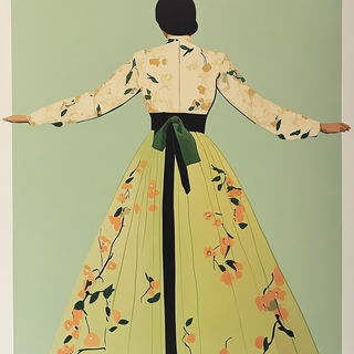 Contourwild style, Midjourney V6.1: haute-couture fashion outfit