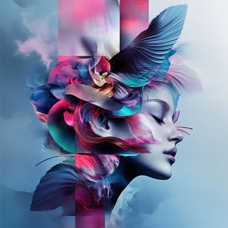 Dandelion Sounding style, Midjourney V6.1: abstract 3D render