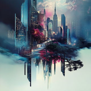 Dandelion Sounding style, Midjourney V6.1: megacity with futuristic bioarchitecture
