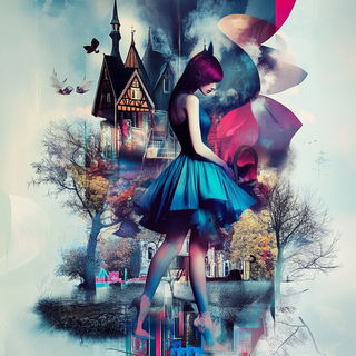 Dandelion Sounding style, Midjourney V6.1: retro fairy-tale illustration