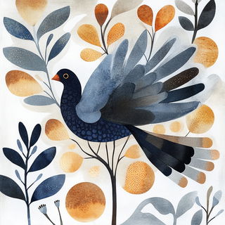 Odonata Paperwing style, Midjourney V6.1: traditional folk art