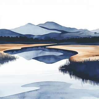 Odonata Paperwing style, Midjourney V6.1: realistic landscape photograph of quiet dawn