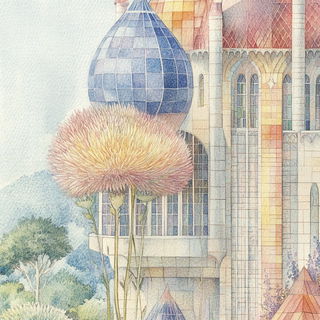 Petaletch style, Midjourney V6.1: retro fairy-tale illustration