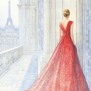 Petaletch style, Midjourney V6.1: haute-couture fashion outfit