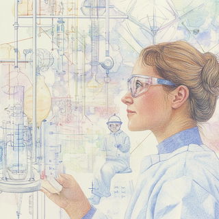 Petaletch style, Midjourney V6.1: editorial illustration for popular scientific magazine cover