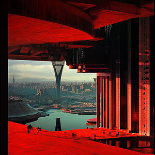 Atelier Rookspur style, Midjourney V6.1: megacity with futuristic bioarchitecture