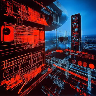 Atelier Rookspur style, Midjourney V6.1: technical infrastructure blueprint schematics