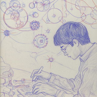 Gogglemaw style, Midjourney V6.1: editorial illustration for popular scientific magazine cover